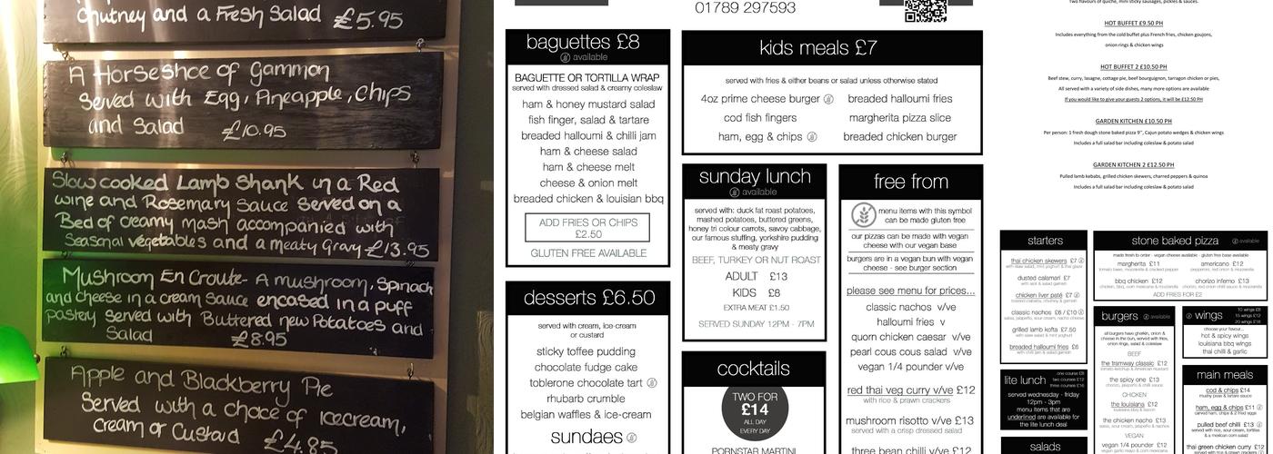 The Old Tramway Inn Menu