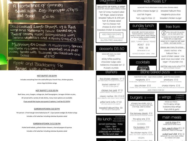 The Old Tramway Inn Menu