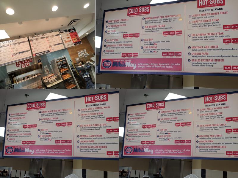 Jersey Mike's Subs Menu