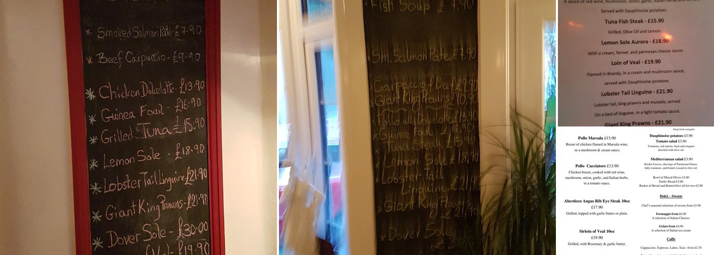 Sorrento... a taste of Italy Menu