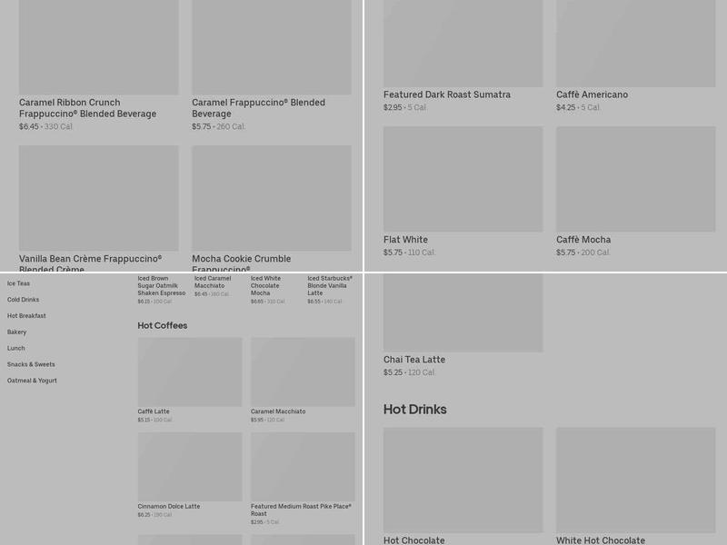 Starbucks Menu