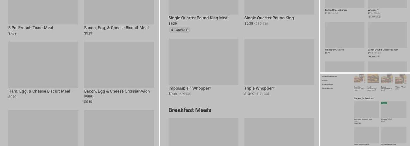 Burger King Menu