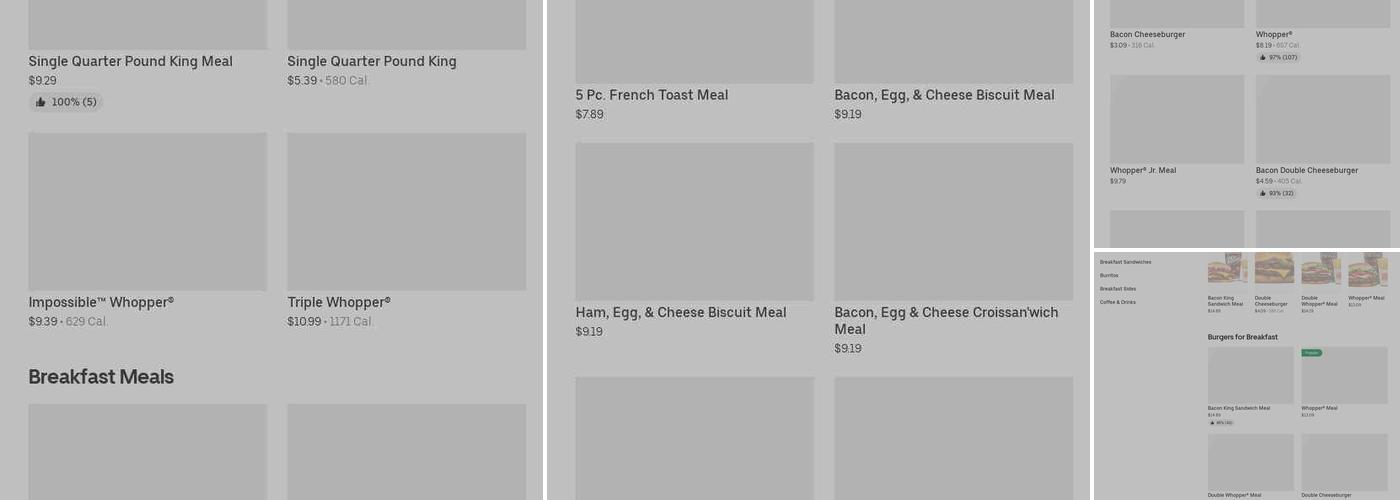 Burger King Menu