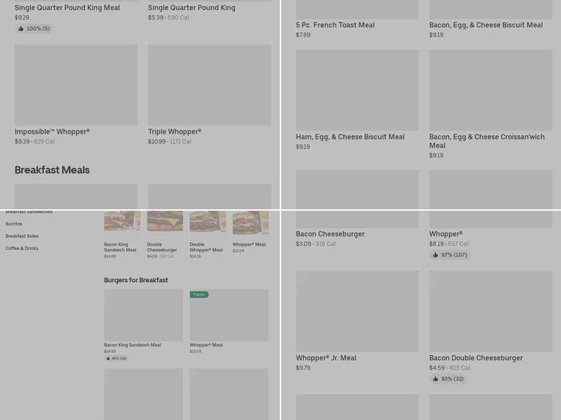 Burger King Menu