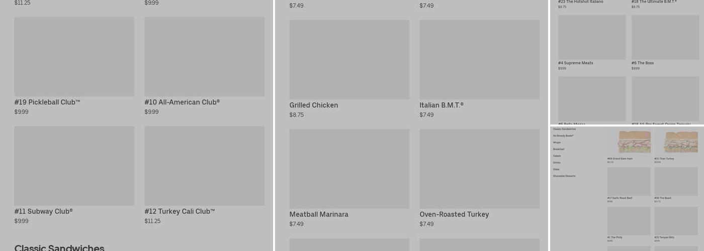 Subway Menu