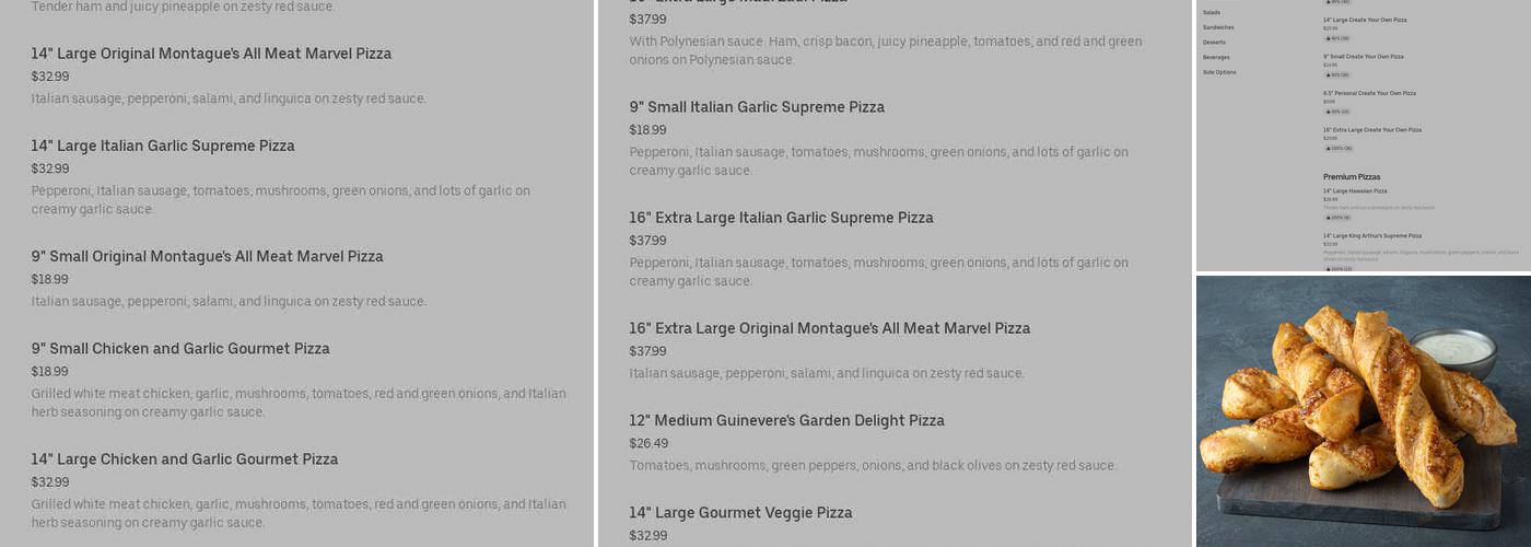 Round Table Pizza Menu