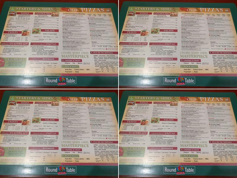 Round Table Pizza Menu