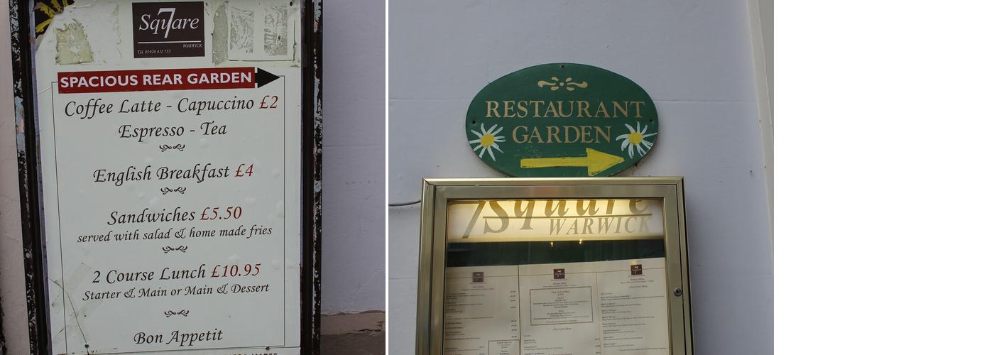 7 Square Restaurant Menu