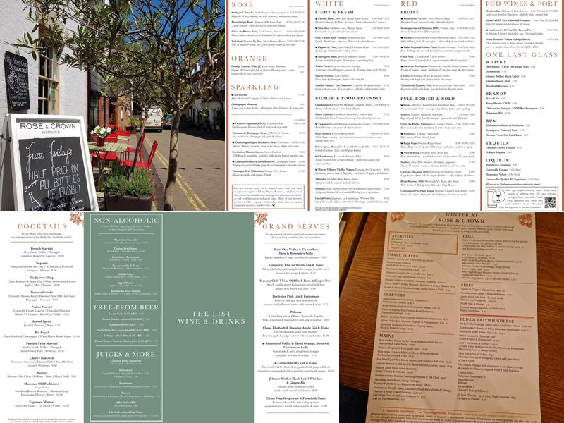 The Rose & Crown Menu
