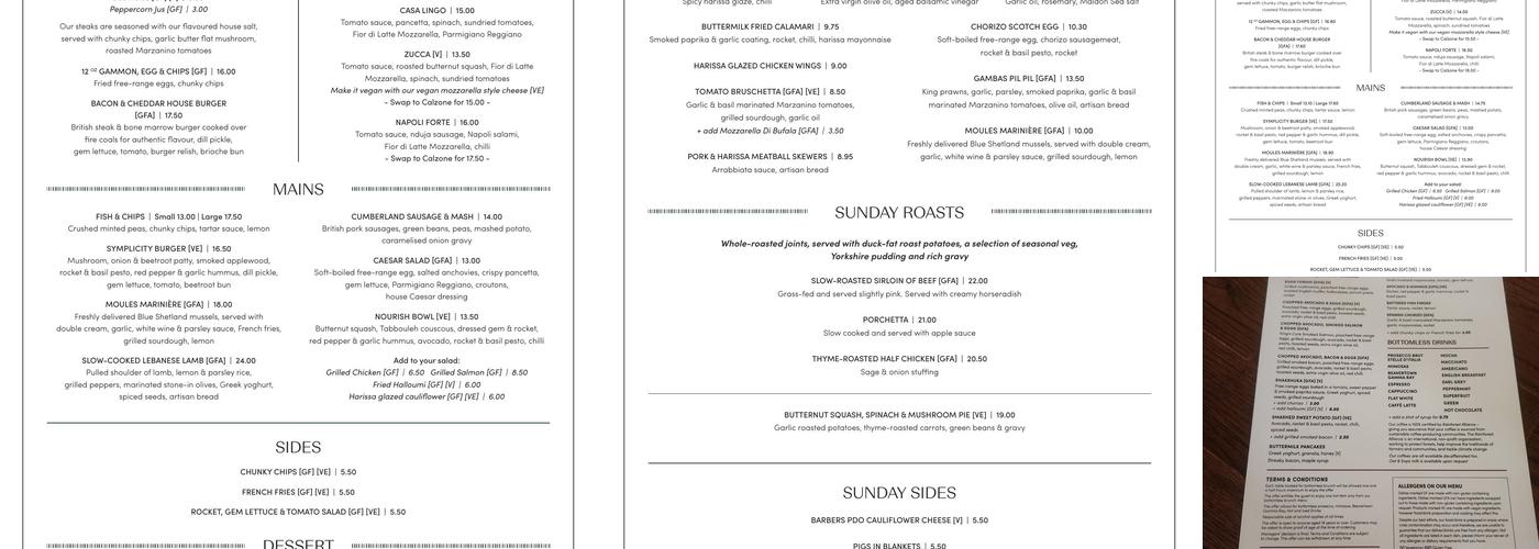 The Globe Menu