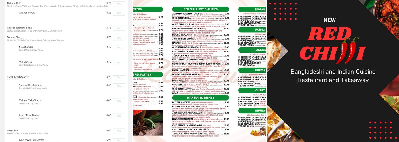 New Red Chilli Menu