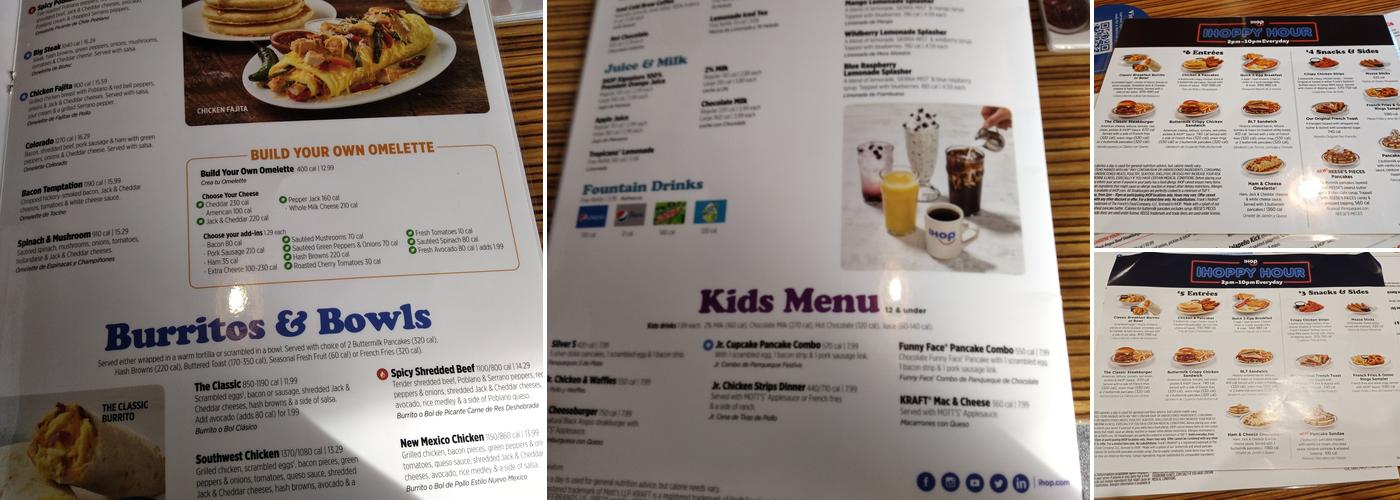 IHOP Menu