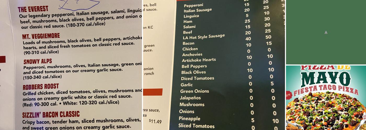 Mountain Mike's Pizza Menu