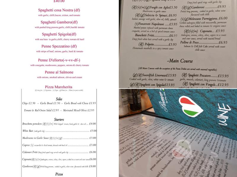 Romeo's by the sea Menu