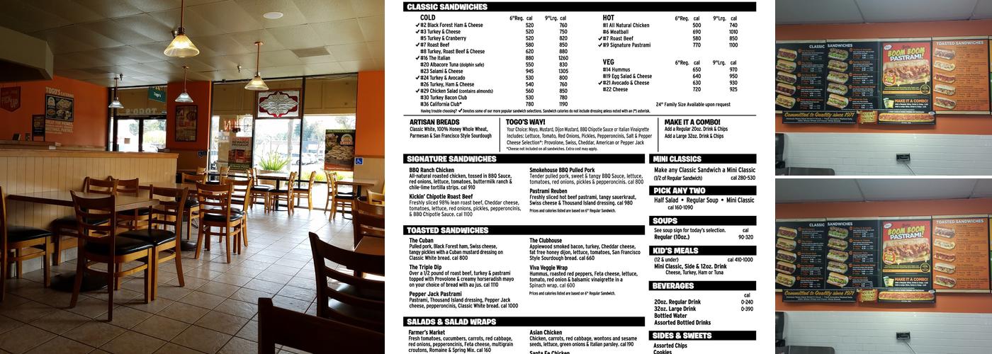 TOGO'S Sandwiches Menu