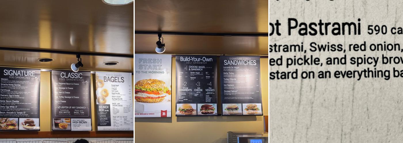 Bruegger's Bagels Menu