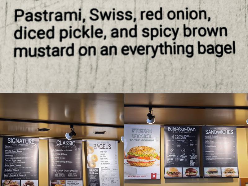 Bruegger's Bagels Menu