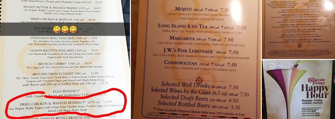 The Cheesecake Factory Menu