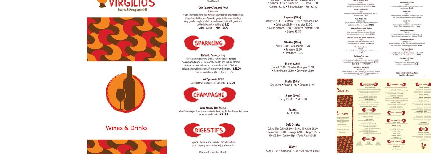 Virgilio's Pizzeria & Portuguese Grill Menu