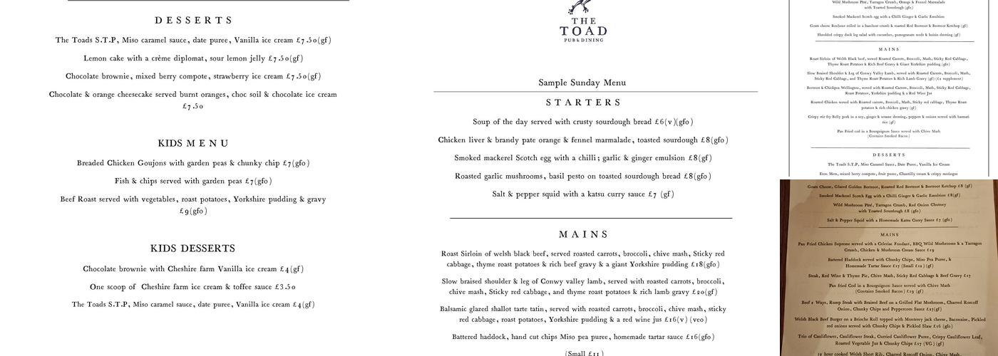 The Toad Menu