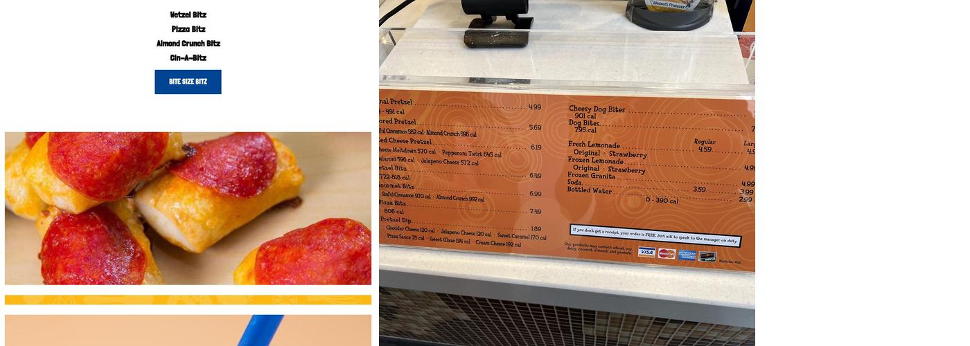 Wetzel's Pretzels Menu
