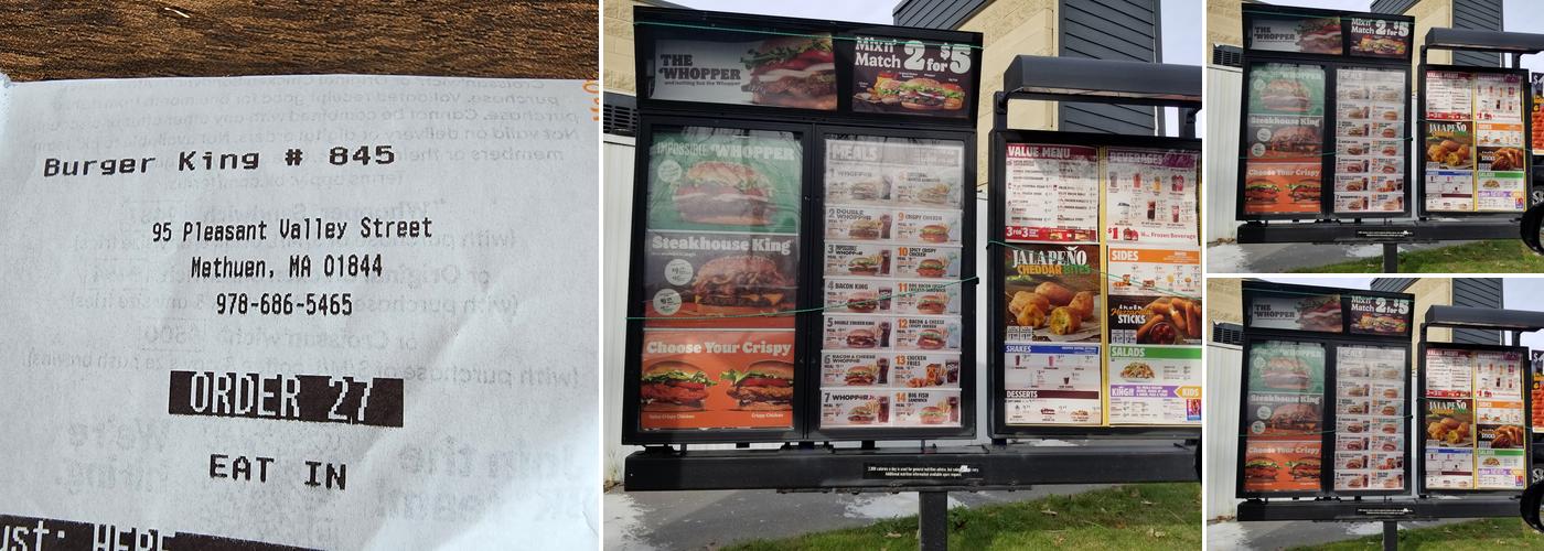 Burger King Menu