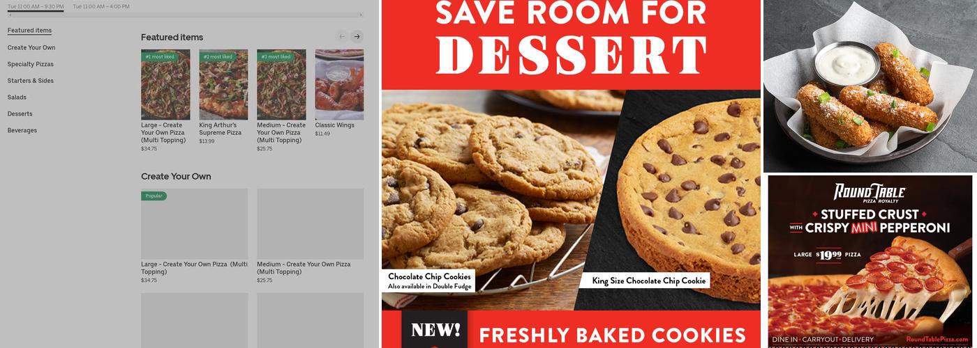 Round Table Pizza Menu