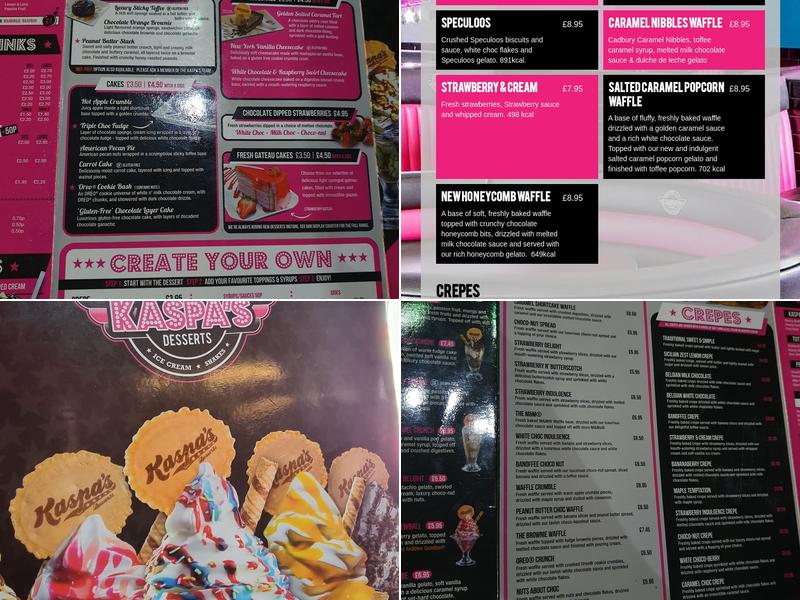 Kaspa's Cwmbran Menu