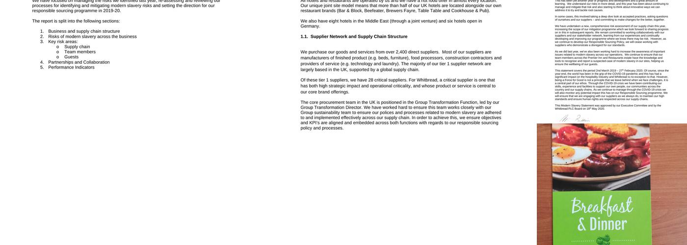 Premier Inn Cwmbran hotel Menu