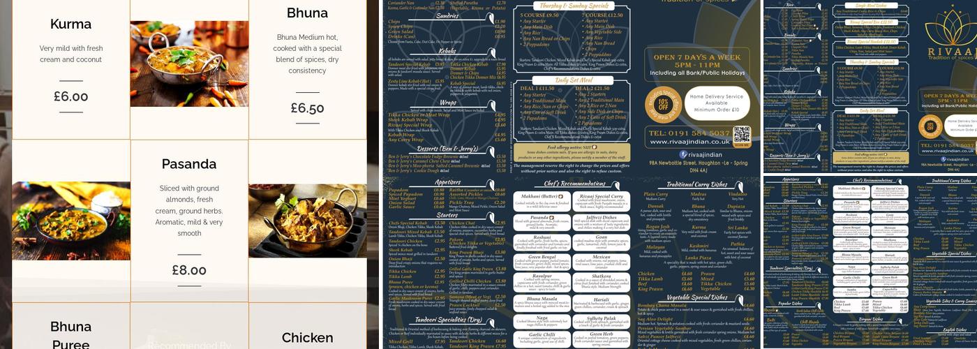 Rivaaj - Tradition Of Spice Menu