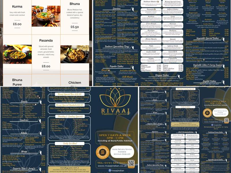 Rivaaj - Tradition Of Spice Menu