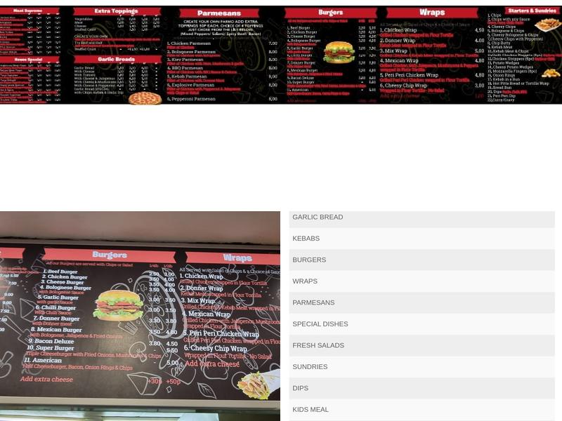 Super Pizza Menu