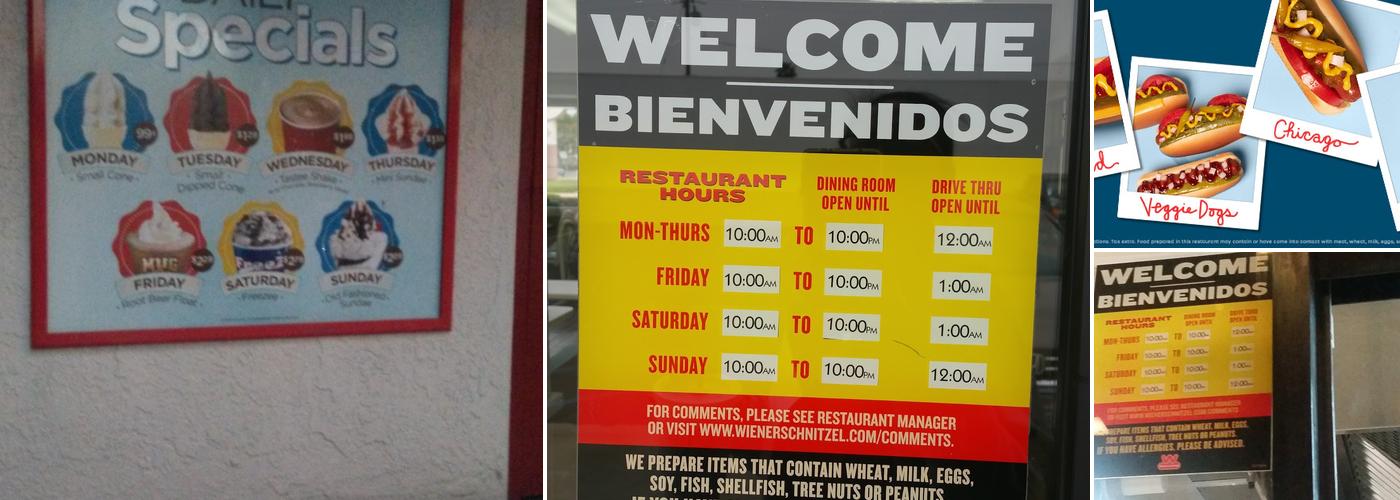 Wienerschnitzel Menu