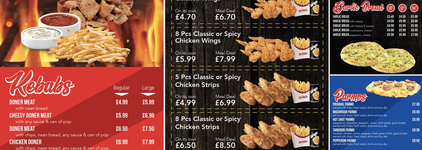 Britto's Wallsend Menu