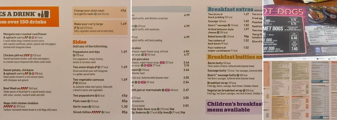 The Oxted Inn - JD Wetherspoon Menu