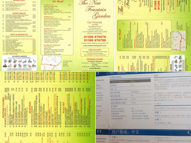 The New Fountain Garden Menu