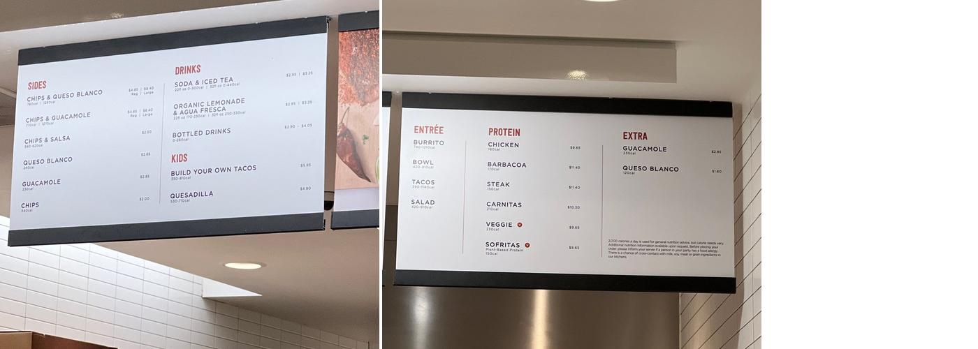Chipotle Mexican Grill Menu