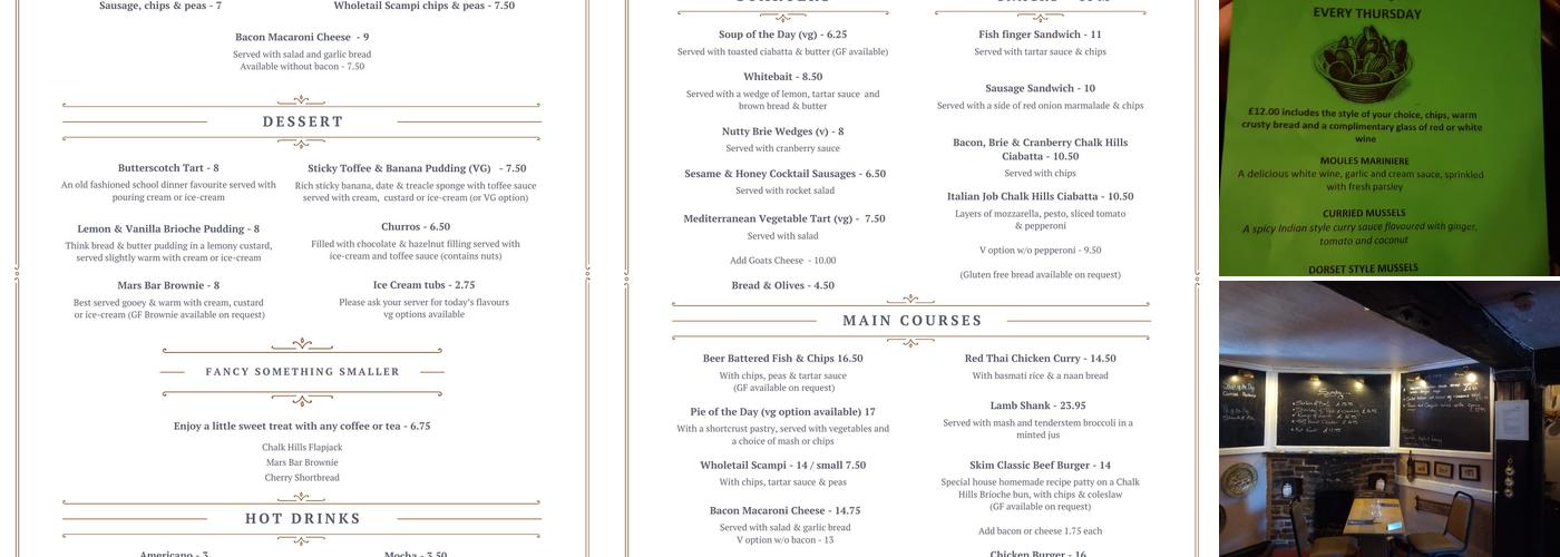 Skimmington Castle Menu