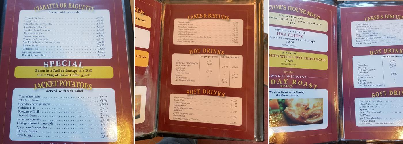 Hectors on the Wey Menu