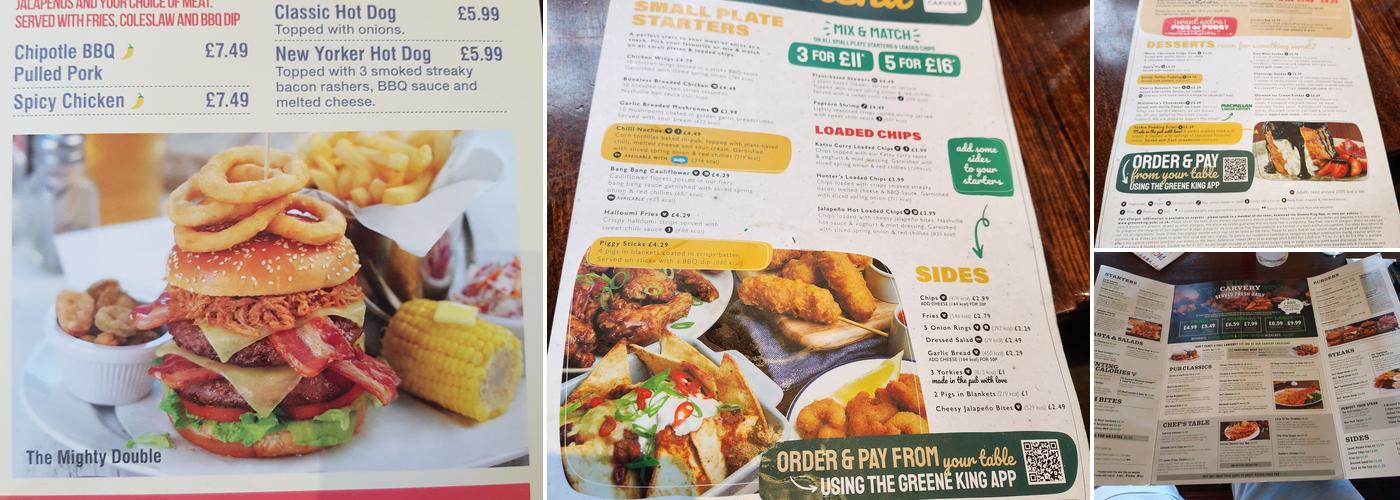 The Air Balloon, Greene King Pub & Carvery Menu