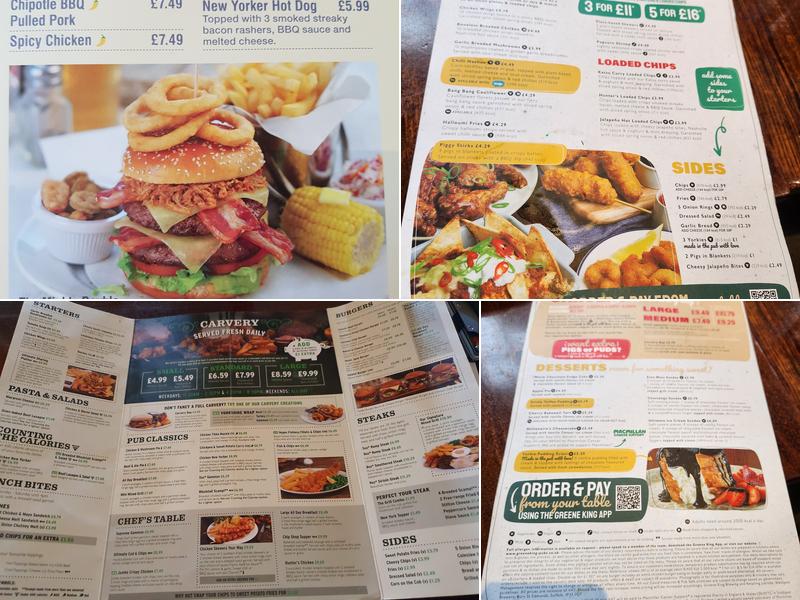 The Air Balloon, Greene King Pub & Carvery Menu