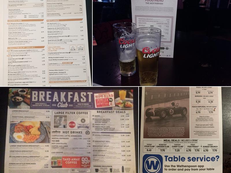 The Jack Fairman - JD Wetherspoon Menu