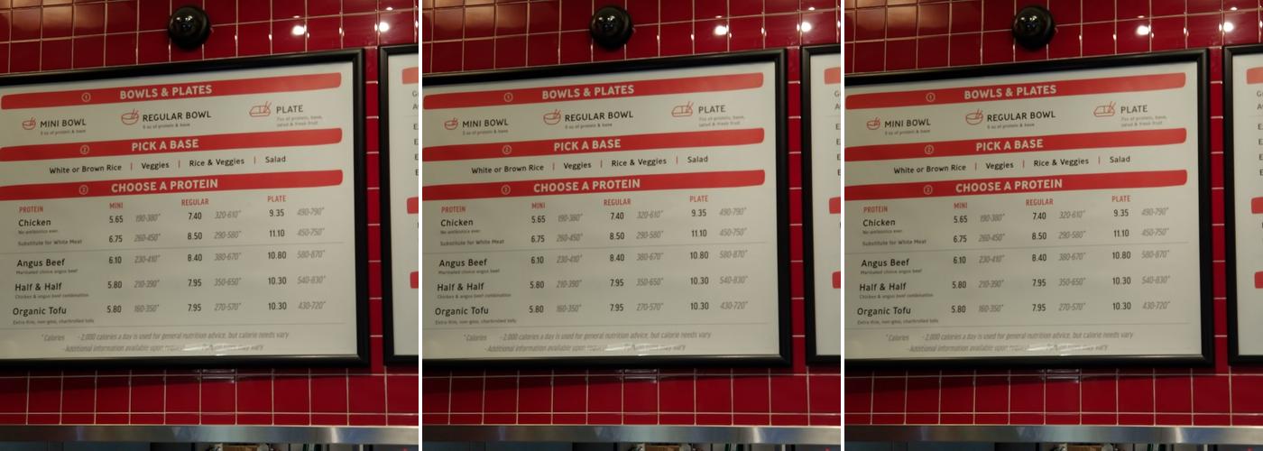 Flame Broiler Menu
