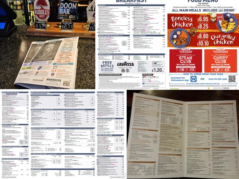 The George - JD Wetherspoon Menu