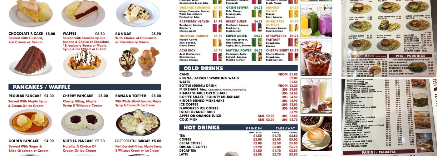 Golden Cafe Egham branch Menu