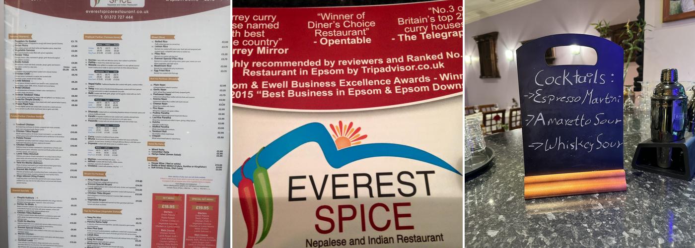 Everest Spice Nepalese And Indian Restaurant Menu