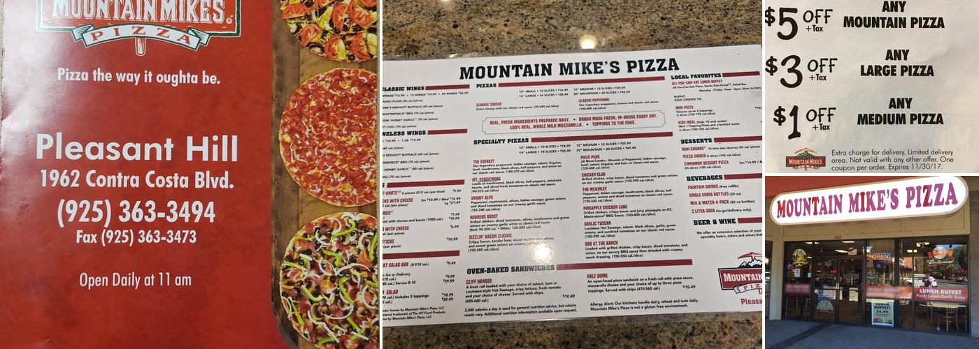 Mountain Mike's Pizza Menu