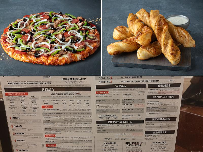 Round Table Pizza Menu