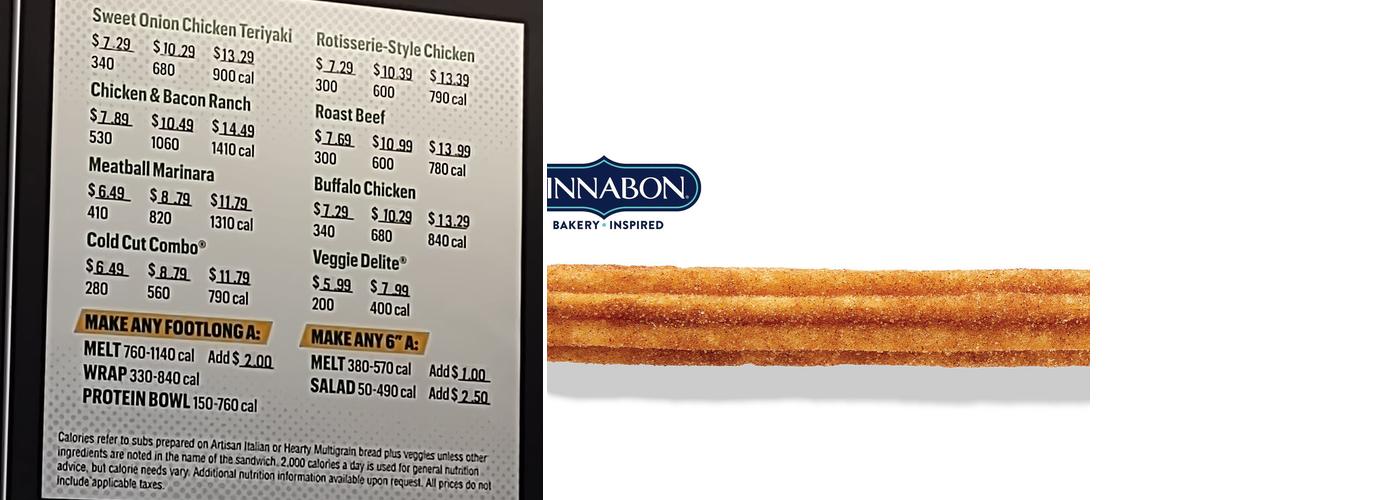 Subway Menu