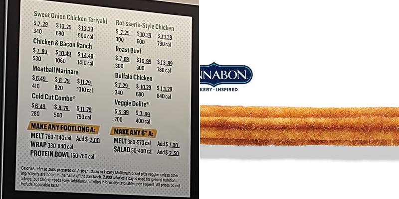 Subway Menu